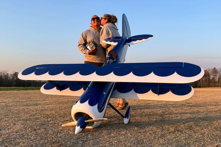 Legacy - 85" Muscle Bipe - Blue/White - 2 CYLINDER