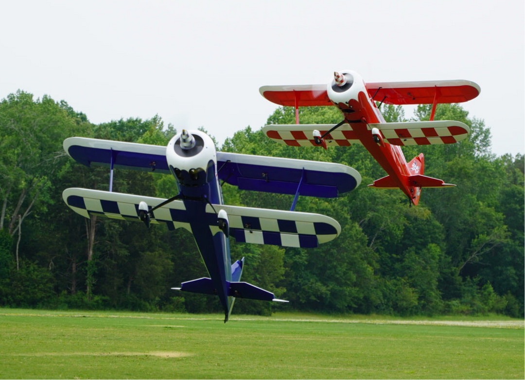 Legacy - 85" Muscle Bipe - Blue/White - 2 CYLINDER