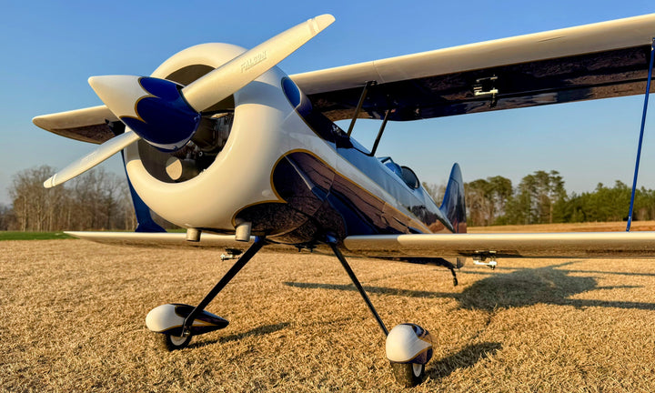 Legacy - 85" Muscle Bipe - Blue/White - 2 CYLINDER