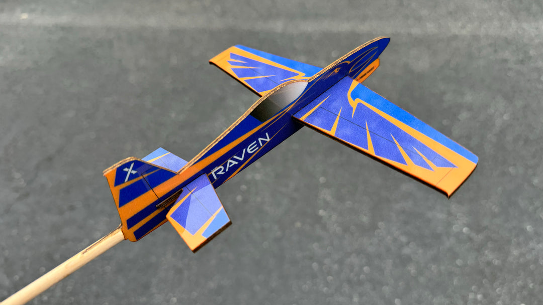 Extreme Flight Stick Plane - Raven Blue/Yellow