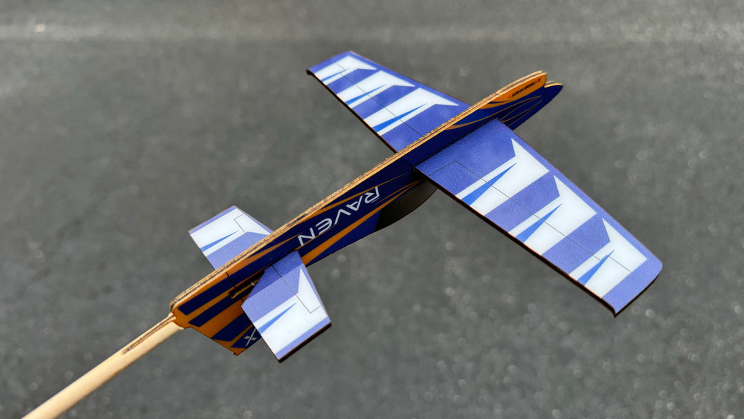 Extreme Flight Stick Plane - Raven Blue/Yellow