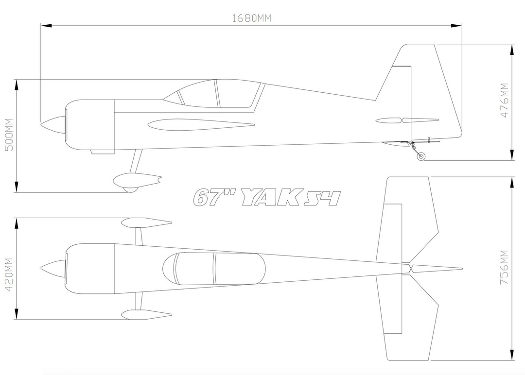 SW - 67" Yak 54 - WHITE/ORANGE (B) - ARF
