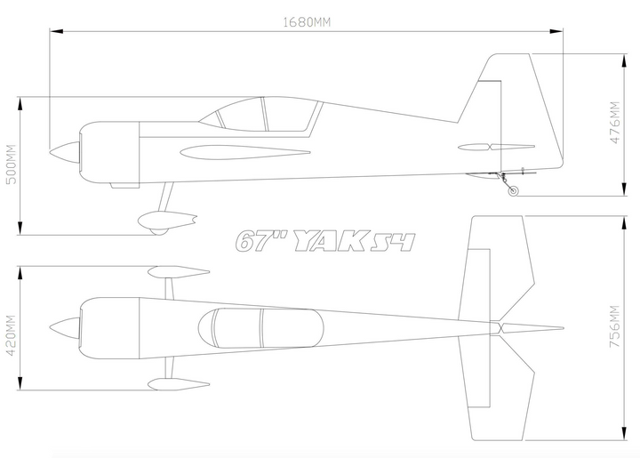 SW - 67" Yak 54 - WHITE/ORANGE (B) - ARF