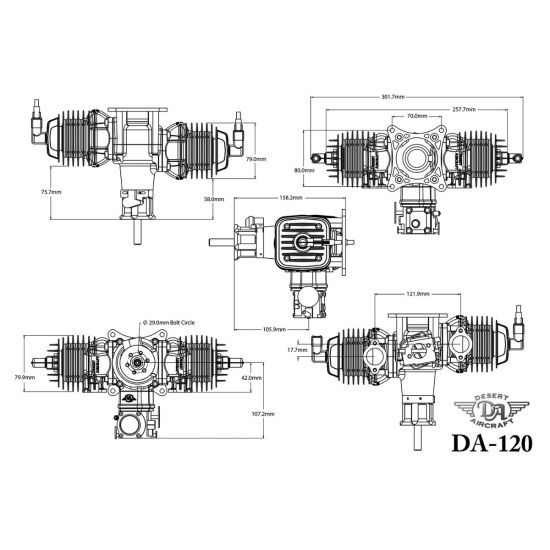 Desert Aircraft DA-120 Twin with Mufflers
