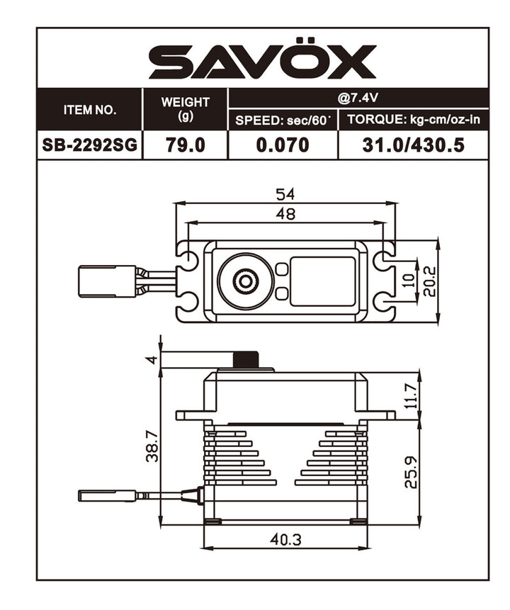 SAVOX- SB-2262SG Servo