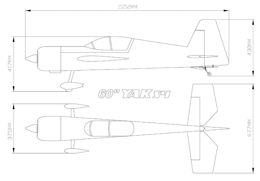 SW - 60" Yak 54 - White/Orange - B  PNP