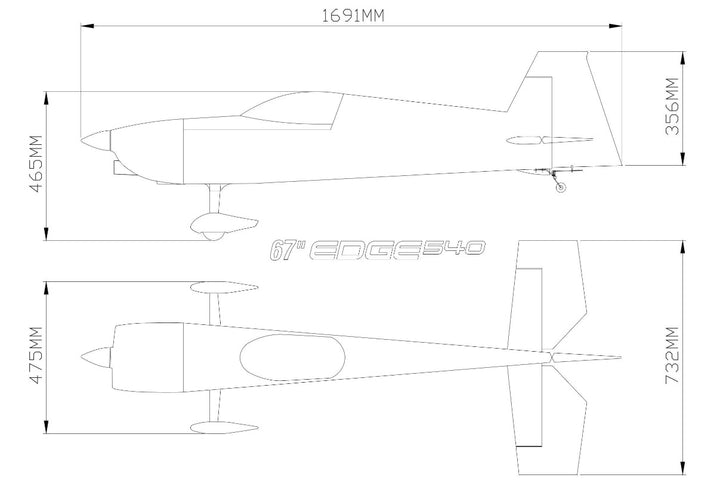 SW - 67" Edge 540 - Grey/Yellow (F) - ARF