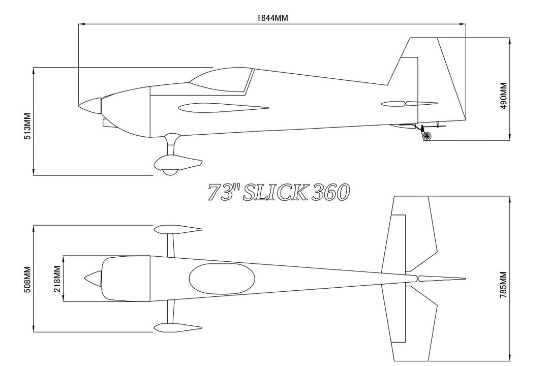 SW - 73" Slick 360 - Yellow/Red/Met Blue (D) - ARF