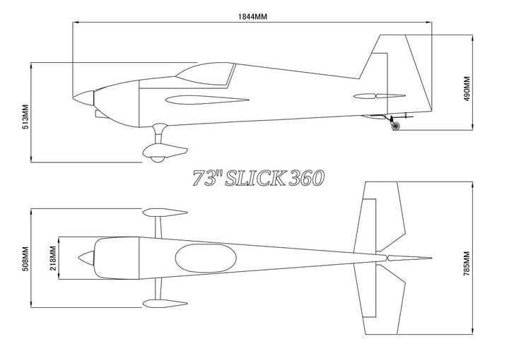 SW - 73" Slick 360 - White/Green/Dk Blue (C) - ARF