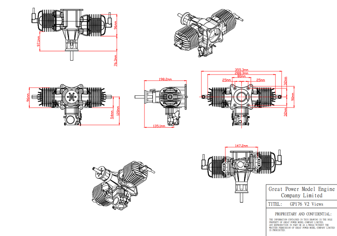 Great Power GP-178 Twin Gas Engine