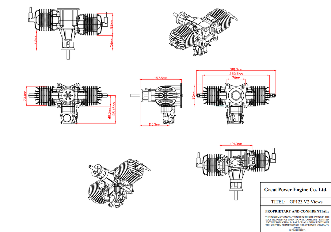 Great Power GP-123 Twin Gas Engine