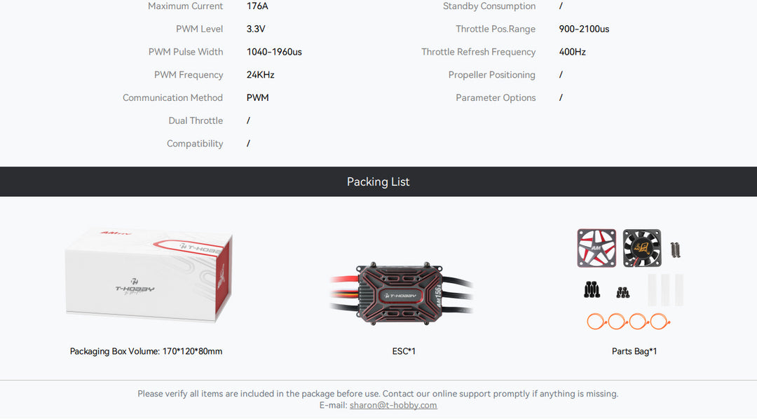 T-Motor/Hobby AM156A HIGH POWER Brushless ESC