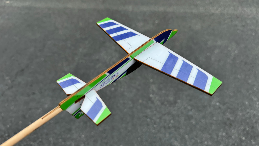 Extreme Flight Stick Plane - Extra 300 125" Green White Blue