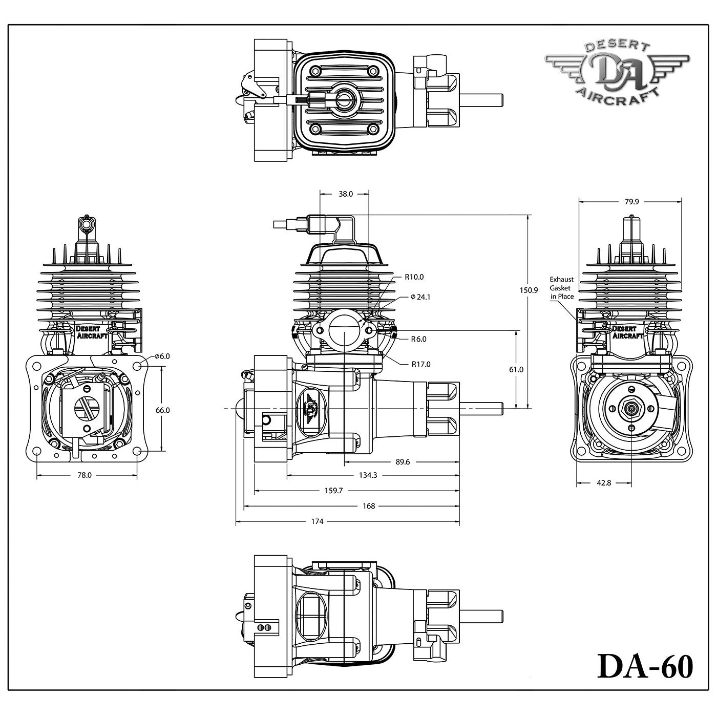 Da60 Engine Desert Aircraft DA-60 with Stock Muffler – Extreme Flight
