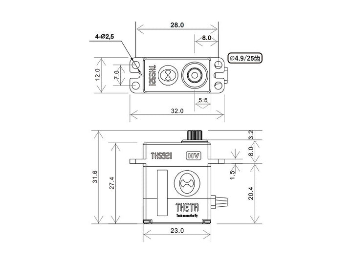 EF/Theta 921A HV Micro Coreless Servo