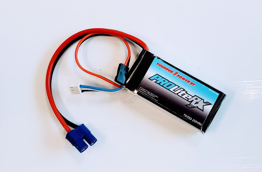 Thunder Power 1350mAh 7.4V 20C LiPo Receiver Battery with JR and EC3