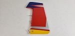 78" Extra 300-EXP V3 Rudder w/ control horn- Yellow/Red