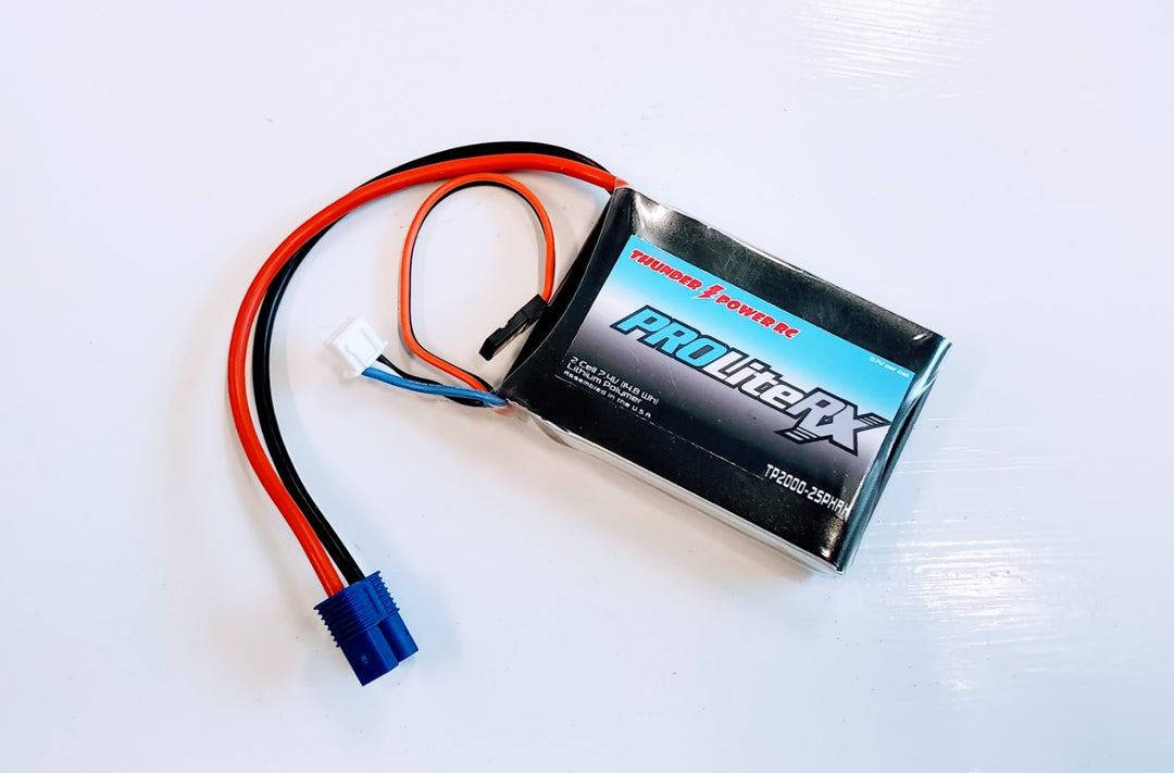 Thunder Power 2000mAh 7.4V 20C LiPo Receiver Battery with JR and EC3