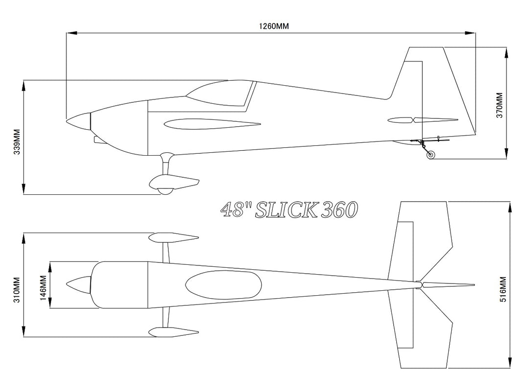 Skywing - 48" Slick 360 V2 - White/Green Scheme C - PNP