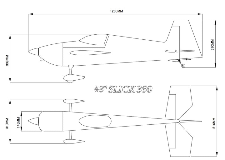 Skywing - 48" Slick 360 V2 - White/Green Scheme C - PNP