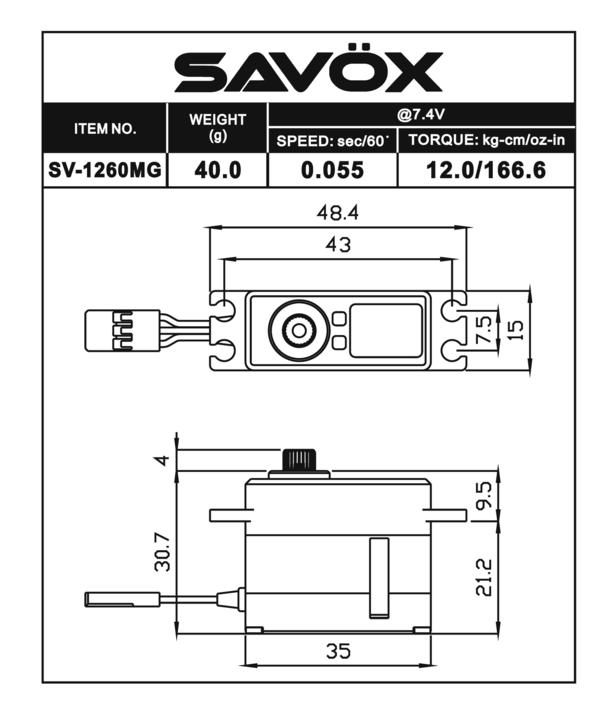 SAVOX- SV-1261MG HV Mini Hi Torque Digital Servo – Extreme Flight