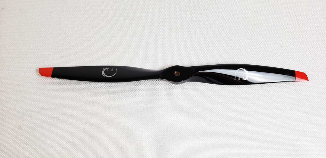 Xoar  Beechwood Electric Prop Black w/ Red tips