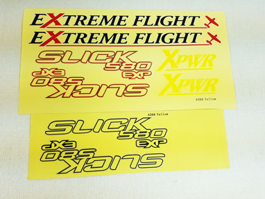 52" Slick 580 EXP Decal Sheet- Yellow/Blue